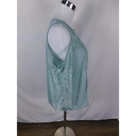 Jolt Mint Green Lace Cold-Shoulder Top L - Boho Flowy - Excellent - Picture 6 of 11